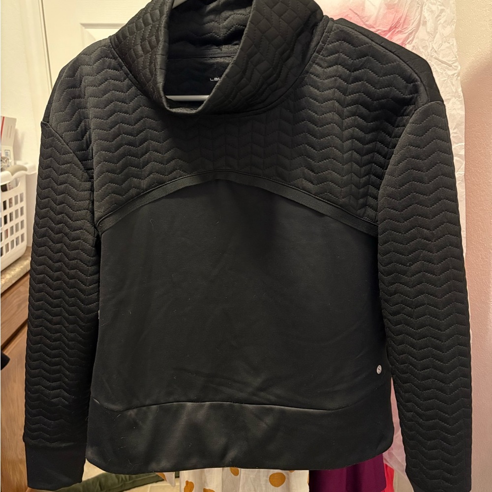 Layer 8 Black Cowl Neck Sweater with Textured Design